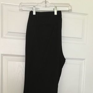 Black pinstriped suiting slacks